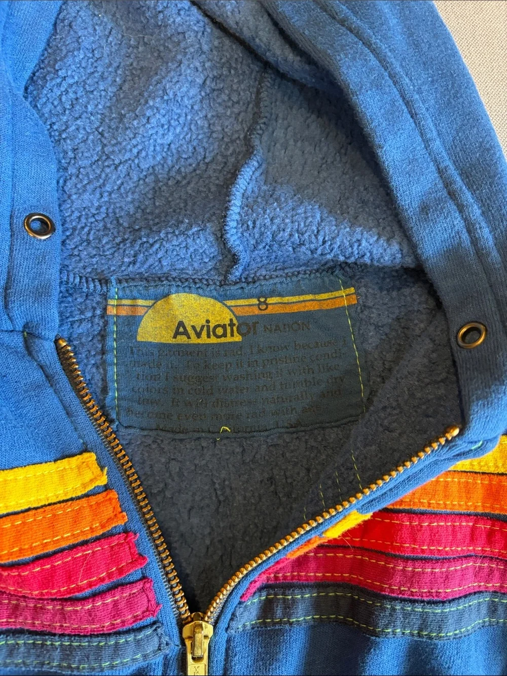 Aviator Nation Kids Navy/royal Hoodie. Sz 8